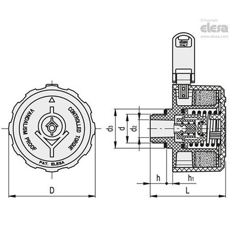 Elesa Pressurised breather caps, SFW.80-VP-3/4-F-350mb SFW-VP